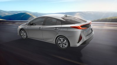 Toyota Prius Prime (PHEV) rear three quarter press image