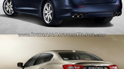 2016 Maserati Quattroporte (facelift) vs. 2013 Maserati Quattroporte rear three quarters left side