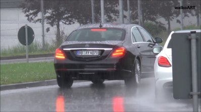 2017 Mercedes S-Class (facelift) rear three quarters spy shot