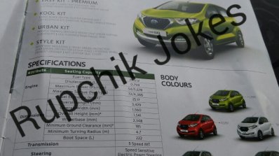 Datsun redi-GO brochure specs
