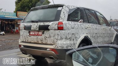 Tata Hexa rear three quarter photographed testing
