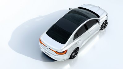 2016 Renault Megane Sedan rear three quarters top view studio image