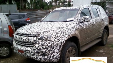 Chevrolet Trailblazer facelift front spied inside and out in India