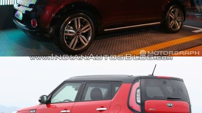 2016 Kia Soul (facelift) vs. 2014 Kia Soul rear three quarters