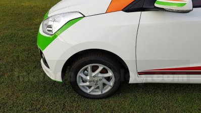 Hyundai Grand i10 Independence Day Edition rim seen at dealership