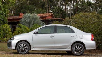 India-bound Toyota Etios Platinum (facelift) side revealed in Brazil