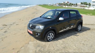 Renault Kwid 1.0 MT front three quarter First Drive Review