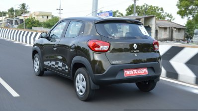 Renault Kwid 1.0 MT rear quarter dynamic First Drive Review