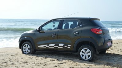 Renault Kwid 1.0 MT rear three quarter dynamic First Drive Review