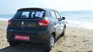 Renault Kwid 1.0 MT rear three quarter right First Drive Review