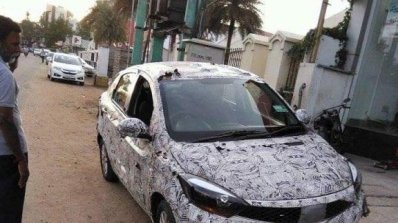 Tata Kite 5 compact sedan front spied in Tamil Nadu