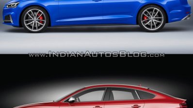 2017 Audi S5 Sportback vs. 2012 Audi S5 Sportback side profile