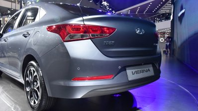 2017 Hyundai Verna rear three quarter makes world premiere