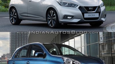 2017 Nissan Micra vs Old model front quarters