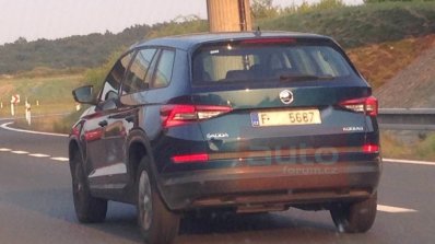 Skoda Kodiaq rear three quarters spyshot