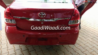 Toyota Etios facelift rear India leaked