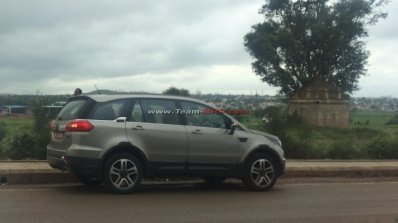 Uncamouflaged Tata Hexa rear quarter spied