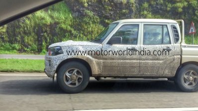 2017 Mahindra Scorpio Getaway (facelift) left side spy shot