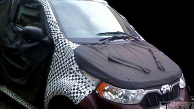 Mahindra e2o 4-door front spied testing