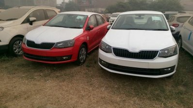 2017 Skoda Rapid red and white spied ahead of launch