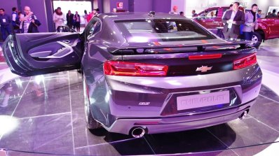 Chevrolet Camaro 50th Anniversary Edition left door open at 2016 Bogota Auto Show
