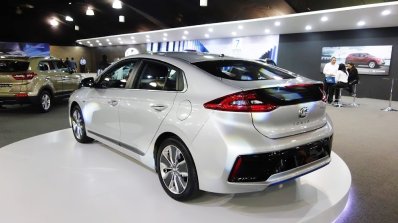 Hyundai Ioniq rear three quarters left side at 2016 Bogota Auto Show