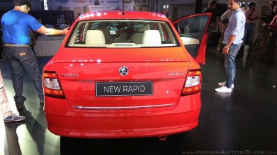 New Skoda Rapid (facelift) red rear launch images