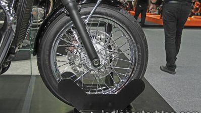 New Triumph T100 front wheel at Thai Motor Expo