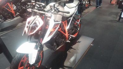 KTM 1290 Super Duke R front three quarter at New York IMS