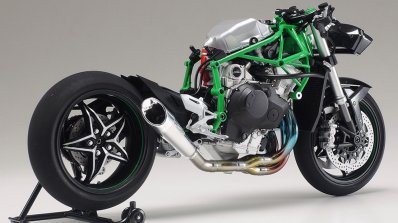 Kawasaki H2R Tamiya scale model rear three quarter