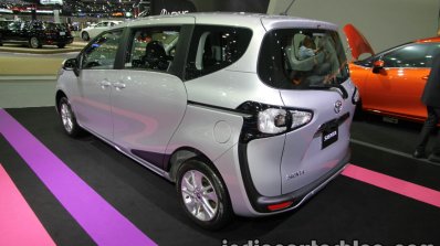 Toyota Sienta rear three quarters at 2016 Thai Motor Expo