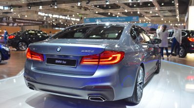2017 BMW 5 Series (BMW 530d xDrive) at 2017 Vienna Auto Show rear three quarters