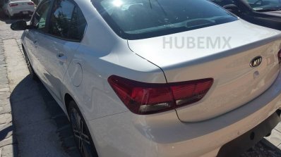 2017 Kia Rio Sedan rear three quarters left side spy shot