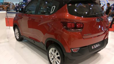 2017 Mahindra KUV100 anniversary edition dual tone rear three quarters