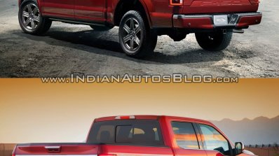 2018 Ford F-150 vs. 2015 Ford F-150 rear three quarters