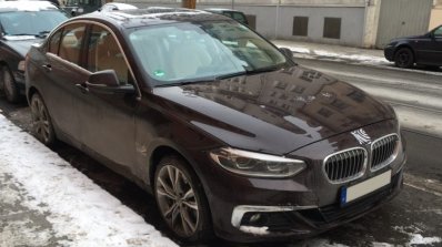 BMW 1 Series Sedan front three quarters Germany spy shot