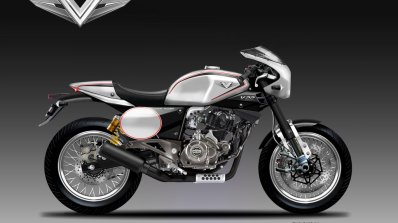 Bajaj V22 rendering cafe racer
