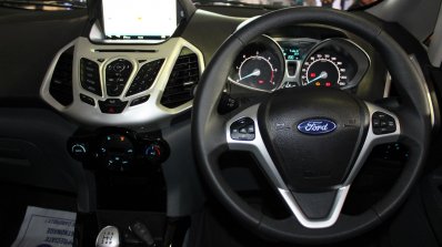 Ford EcoSport Platinum Edition dashboard driver side at Surat International Auto Expo 2017