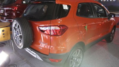 Ford EcoSport Platinum Edition rear three quarters at Surat International Auto Expo 2017