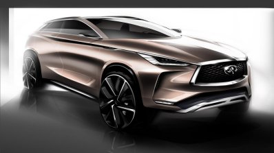 Infiniti QX50 Concept front three quarters right side sketch