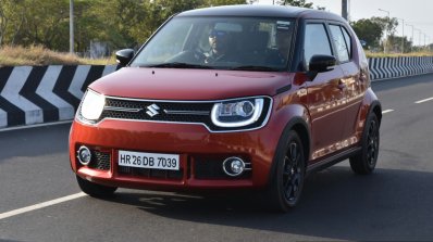 Maruti Ignis front quarter on road First Drive Review