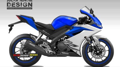 Yamaha R15 v3.0 rendering blue side