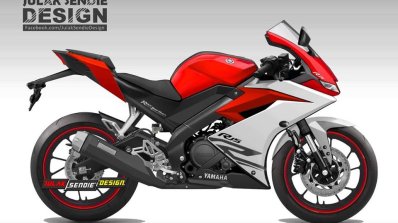 Yamaha R15 v3.0 rendering red side