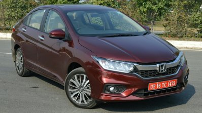2017 Honda City ZX (facelift) front three quarter static First Drive Review