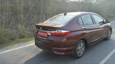 2017 Honda City ZX (facelift) rear three quarter dynamic First Drive Review