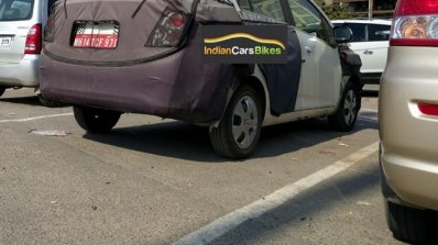 Chevrolet Beat Essentia rear threee quarters right side spy shot