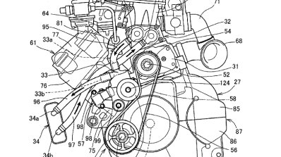 Honda supercharged motorcycle patent sketch engine