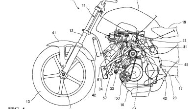 Honda supercharged motorcycle patent sketch side