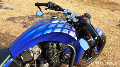 Royal Enfield Thunderbird Blue Evo by XLNC Customs fuel tank and mirrors