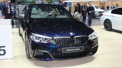 2017 BMW M550i front quarter at the 2017 Geneva Motor Show Live